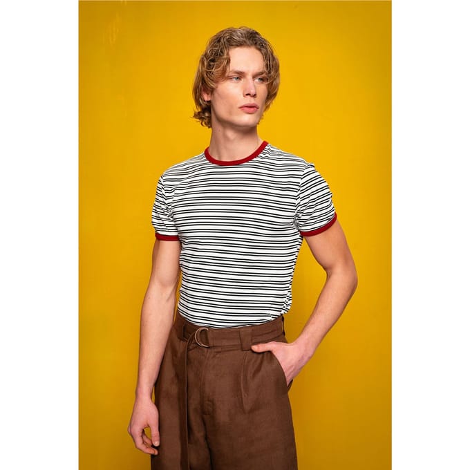 Slim Fit Gestreepte Crew Neck T-Shirt