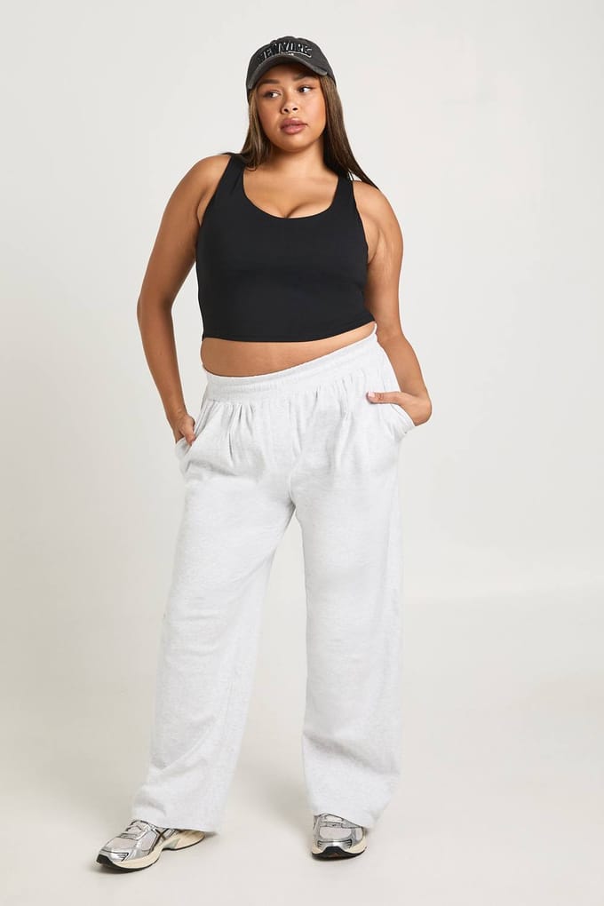 boohoo Dames Plus Supersoft Seam Fitted Vest | Zwart | Maat: 56