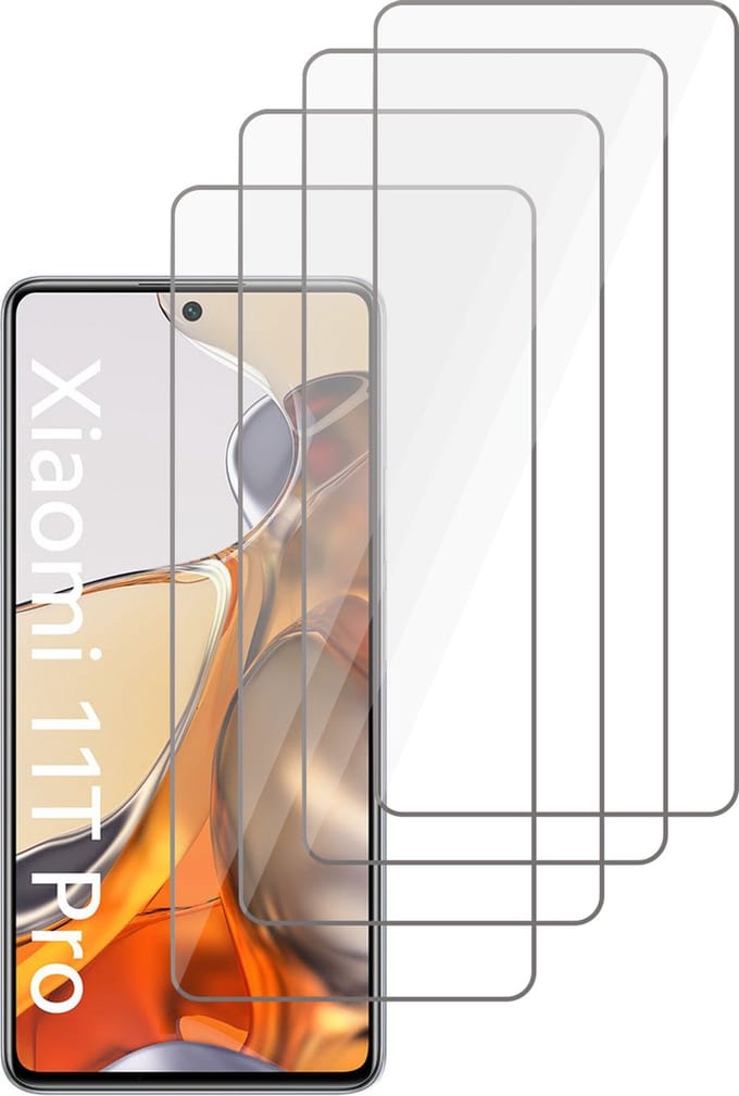Screenprotector geschikt voor Xiaomi Mi 11T Pro - Beschermglas - Glas Screen Protector - 4 Stuks