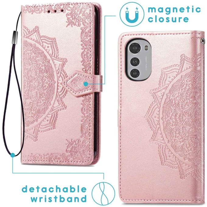 imoshion Mandala Bookcase voor de Motorola Moto E32 / E32s - Rosé Goud