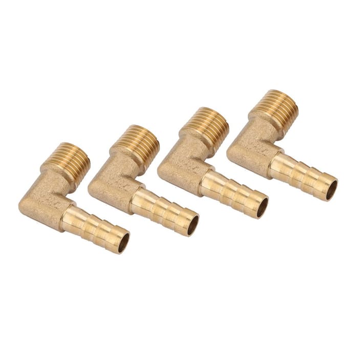 4 Stuks Messing Mannelijke Draad Elleboog Slangstaart Barb Connector Fitting G14  8mm