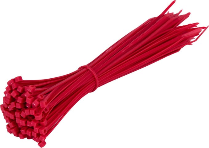 TD47 Kabelbinders 2.5 x 200 mm Rood - Tie wraps - Tyraps