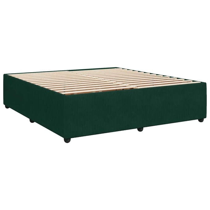 vidaXL - Bedframe - zonder - matras - 200x200 - cm - fluweel - donkergroen