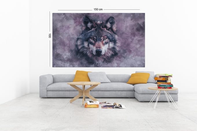 Canvas Schilderij – Wild Dier – Wolf –Moderne Dierenkunst – 150x100x2 cm
