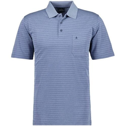 Ragman Polo Duo Fine Line Soft Knit Easy Care Blue Turquoise / male