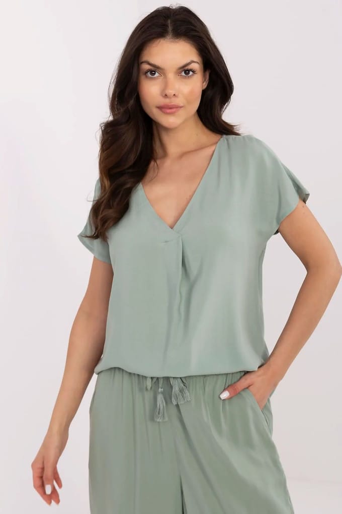 Soft Vibe Blouse - Light Green / S