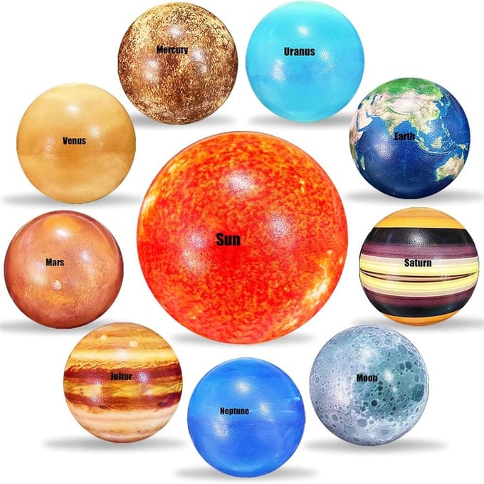 10 STUKS Zonnestelsel Planeet Stressballen Stressverlichting Planeten Ballen Anti Stress Zonne Educatieve Ballen Verjaardagscadeaus red