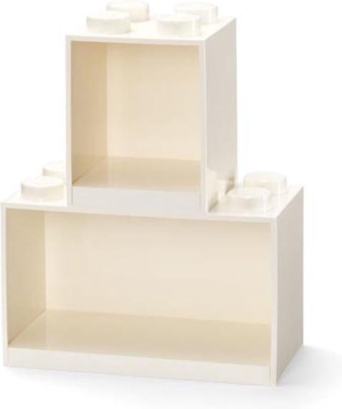 LEGO - Iconic Wandschap Brick 4 en 8 - Polypropyleen - Wit