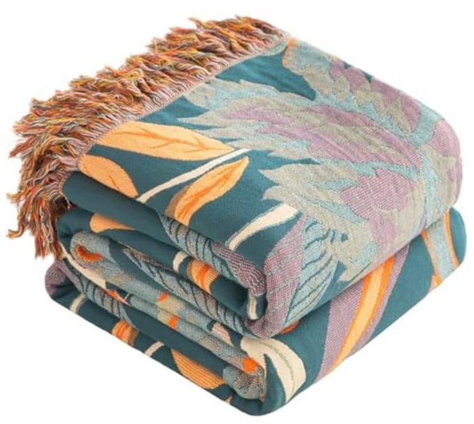 Dubbelzijdige Boho Dekens van Katoen met Franjes - 200 x 230 cm