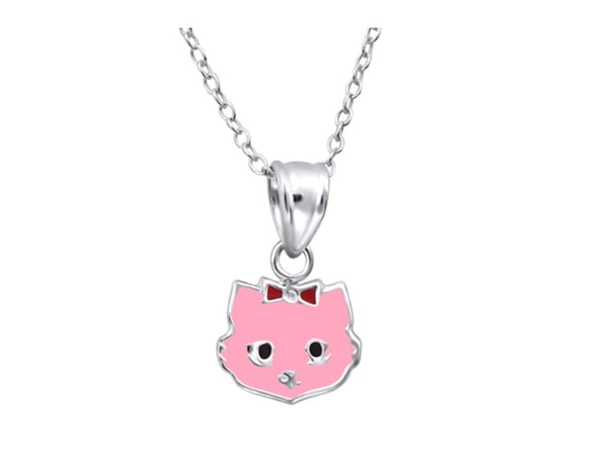 Ketting - Poes -Echt Zilver - Cadeau - Verjaardag - Communie