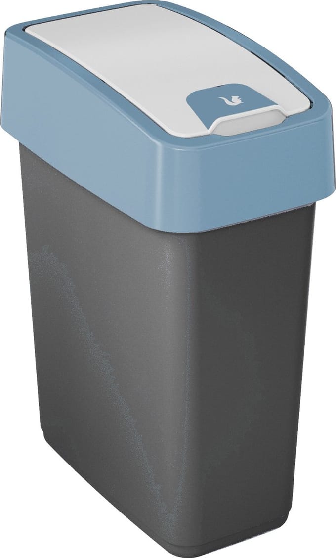 Keeeper Afvalemmer met Plooideksel Premium - Zachte touch - 10 L - Blauw