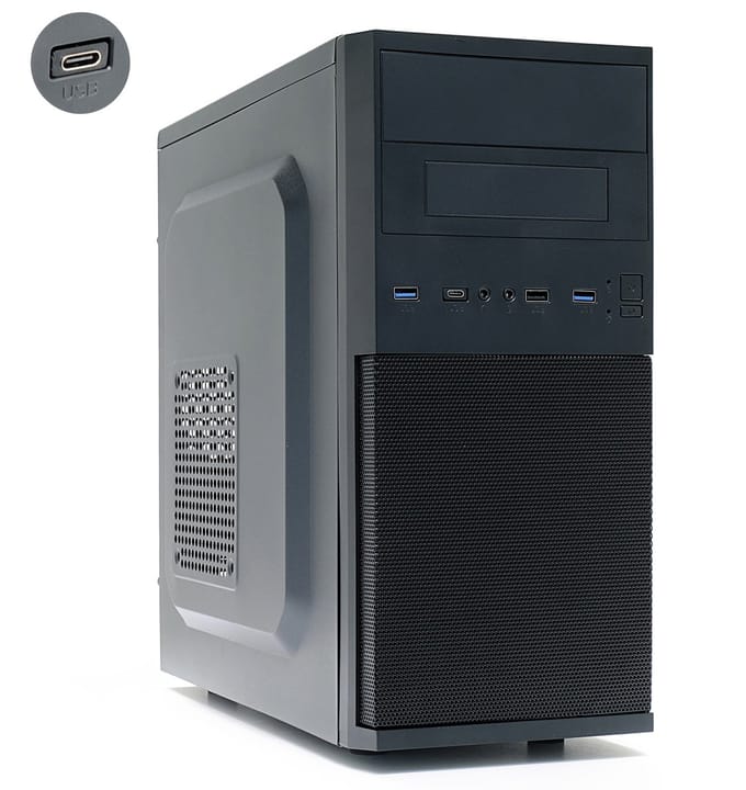 Micro-ATX PC Behuizing - Compatibel Micro-ATX/Mini-ITX Moederbord - 1x USB-C - 1x USB2.0 - 2x USB3.0 - Zwart - Zonder voeding