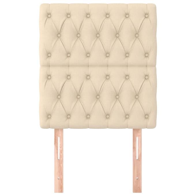 vidaXL - Hoofdbord - crème - 80x7x118/128 - cm - stof