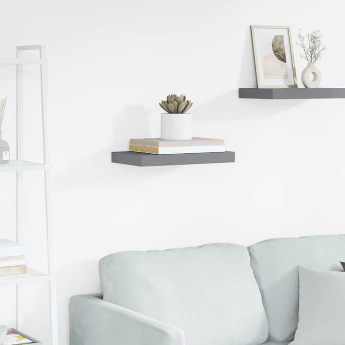 vidaXL - Wandschap - zwevend - 40x23,5x3,8 - cm - MDF - grijs