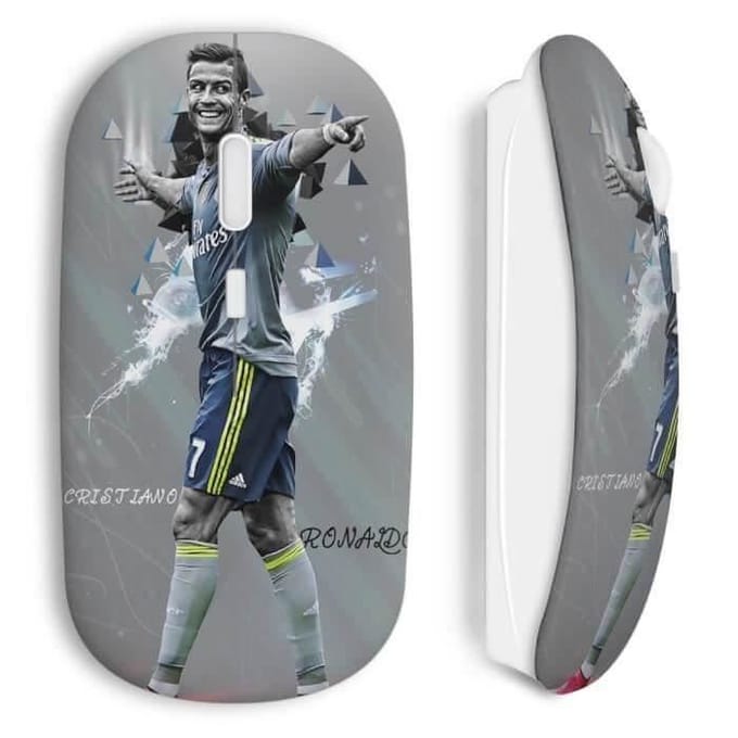 Draadloze Muis - MANIACASE - Cristiano Ronaldo - Grijs - Compatibel met Mac en PC - USB