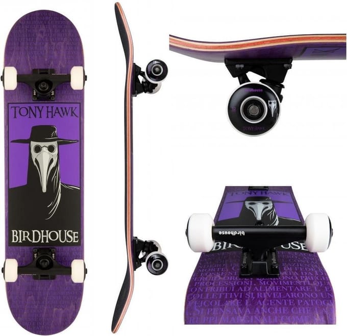Birdhouse Stage 3 Plague Doctor Purple Skateboard 7.5
