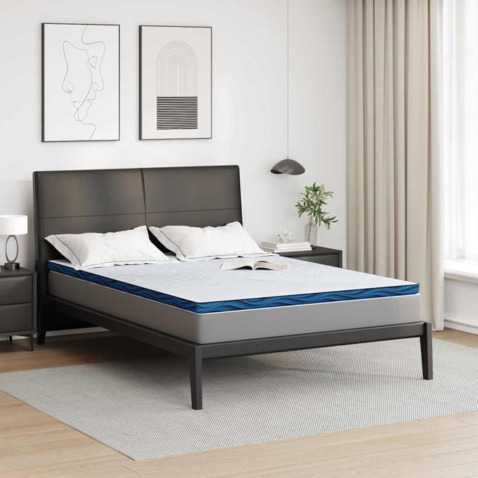 vidaXL - Matras - Topper - 140 - x - 190 - cm - dik - Jacquard - stof - Wit