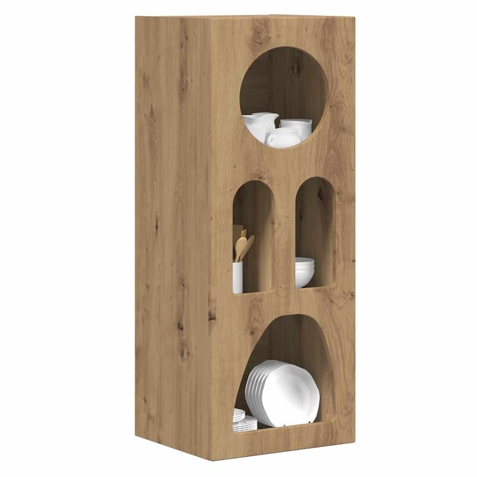 vidaXL - Dressoir - ELST - Artisan - Eiken - 40 - x - 35 - x - 100.5 - cm - Bewerkt - hout