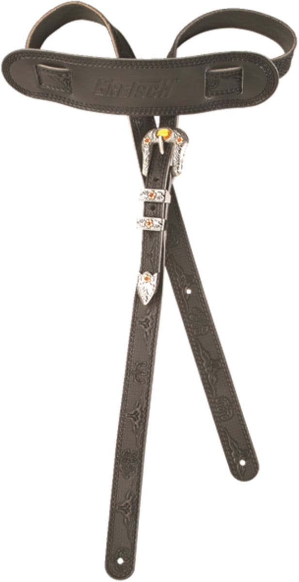 Gretsch Vintage Tooled Leather Strap Black - Gitaarband