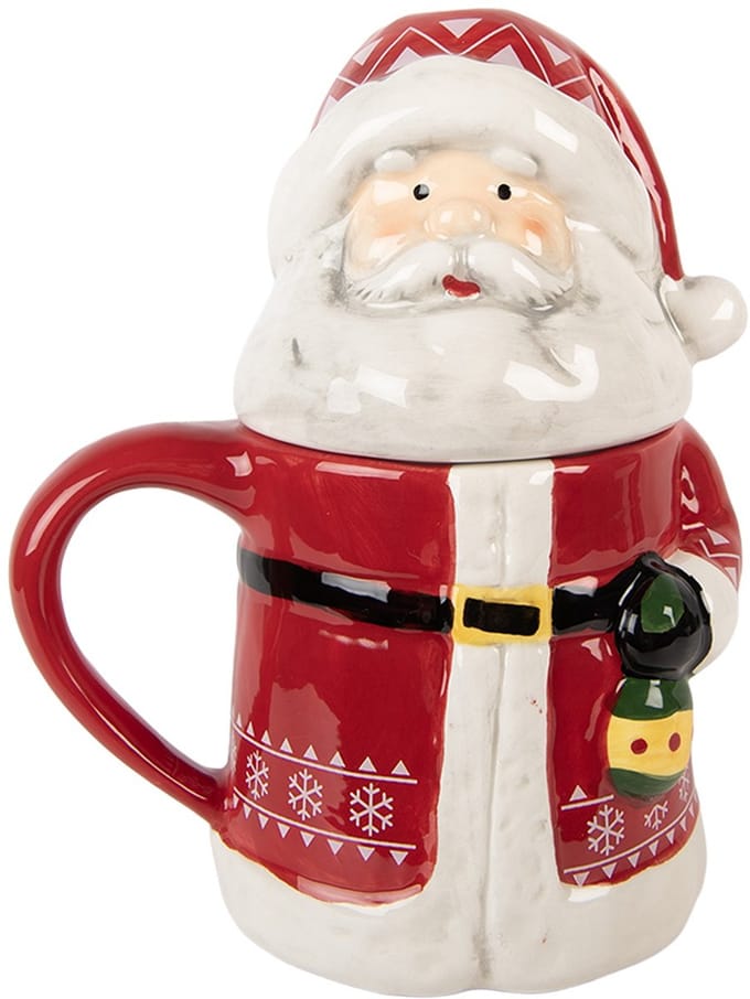 Clayre & Eef Mok Kerstman 450 ml Rood Keramiek