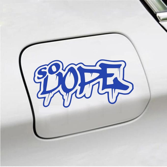 Bumpersticker - So Dope - 8,2 X 15 - Blauw