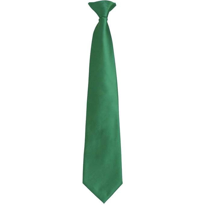 Premier Unisex volwassen kleuren modieuze effen Clip-On stropdas (Smaragd)