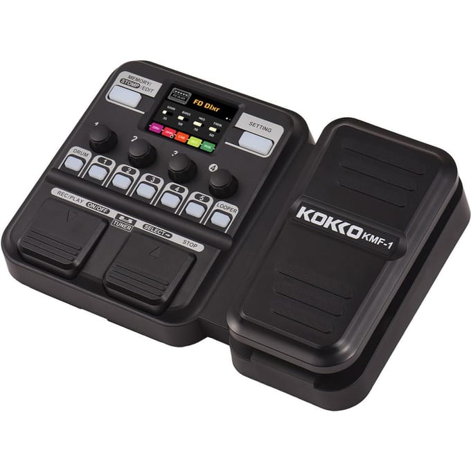 Kokko Guitar Multi Effects Pedaal met 10-59 Presets 6 Drum Machines en Looper 40 Verschillende Ritmes EU Plug zwart