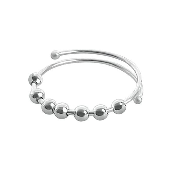 Fidget Ring Open Ontwerp Verstelbare Roestvrij Staal Vingerring Accessoire voor Mannen Vrouwen gray