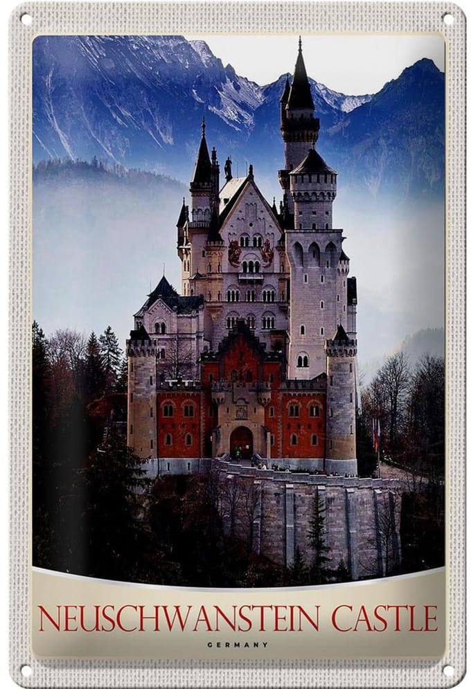 Blechschild Reise 20x30cm Neuschwanstein Schloss Deutschland