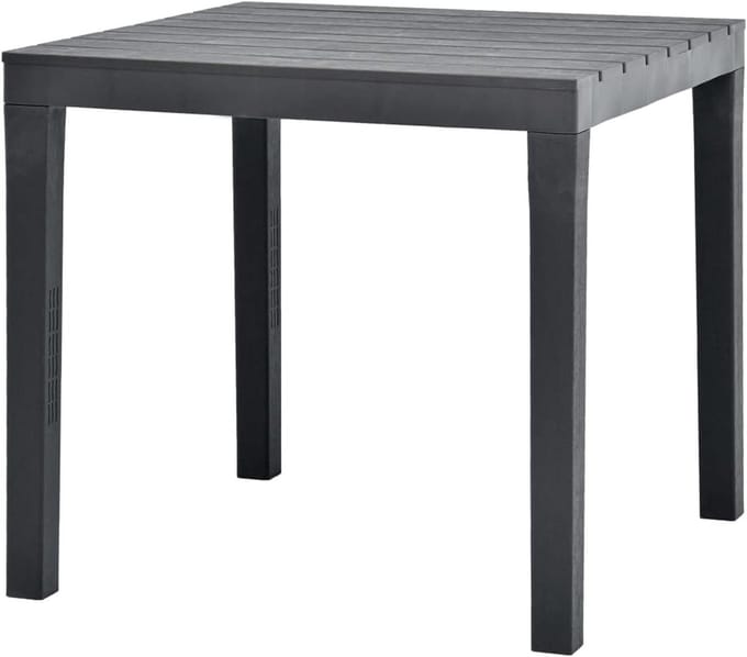 Tuintafel - Terrastafel - Buiten Eten - Lamellenblad ontwerp - 78 x 78 cm - Antraciet