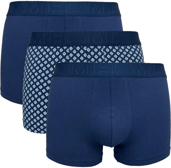 HOM - John Boxer briefs 3pack - Navy/Navy/Navy print - mannen - M