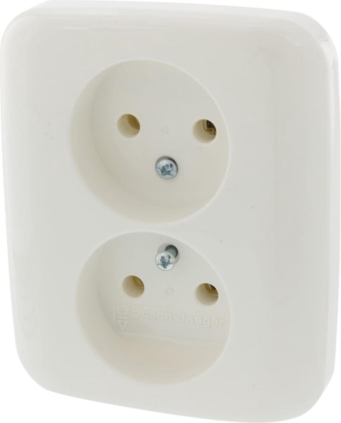 Busch-Jaeger Reflex Inbouw Stopcontact - 2-voudig - Polarwit