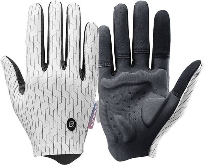 Rockbros sports gloves full spring-summer size L - white and black