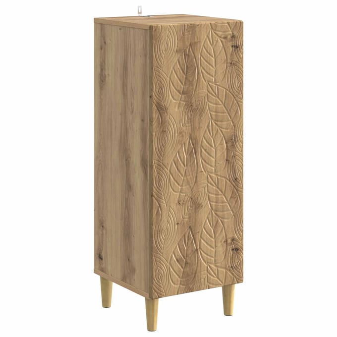 vidaXL - Dressoir - Artisanaal - eiken - 33 - x - 34,5 - x - 90 - cm - Bewerkt - hout