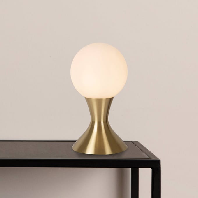 Lucide Tafellamp Moya met glazen kap, goud