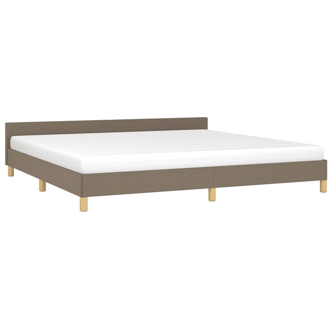 vidaXL - Bedframe - zonder - matras - stof - taupe - 200x200 - cm