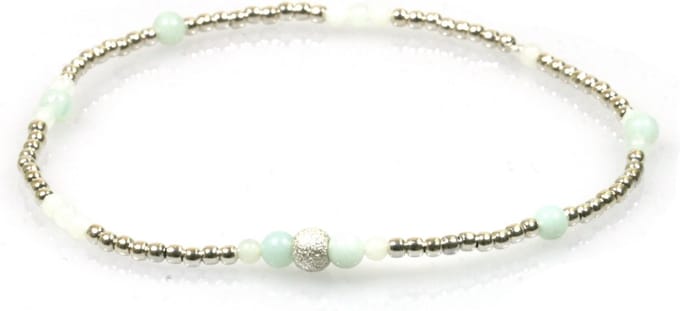 Heaven Eleven - dames - armband - 925 - Sterling - ZILVER - 1mm - mint - diamant steen