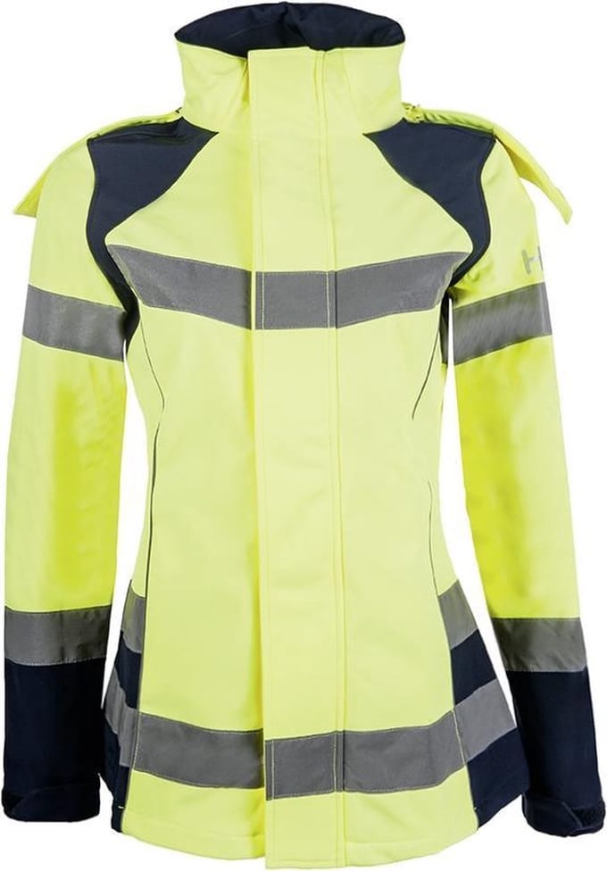 HKM softshell jas - Safety- neongeel/zilver - maat 164
