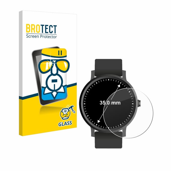 BROTECT - Glas Screenprotector voor Horloges (Rond, ø: 35 mm) - Gehard Beschermglas 9H