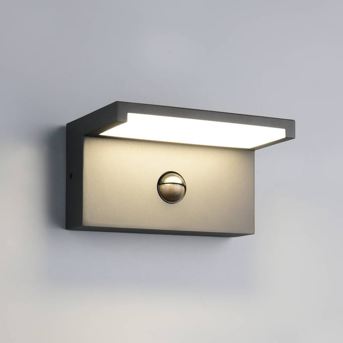 Trio Lighting LED buiten wandlamp Ravi, antraciet Breedte 18 cm Sensor, IP54