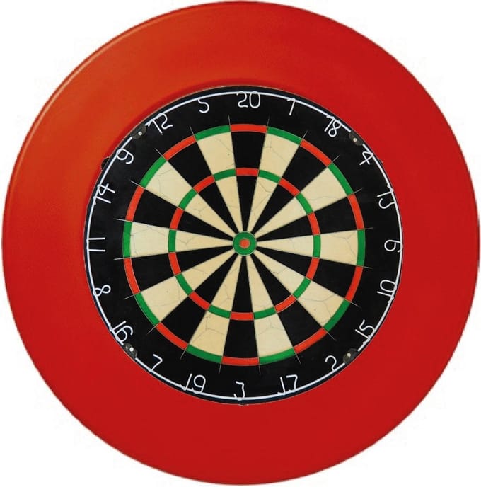 Combideal - A-merk dartbord Bristle - dartbord - inclusief - dartbord surround - rood - Darts Set