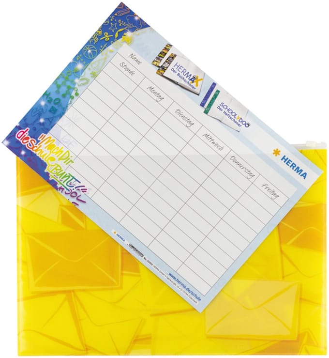 HERMA postmap met rits, DIN A4, geel