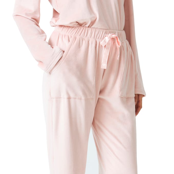 Damespyjama met lange mouwen en V-hals JJBDP0202