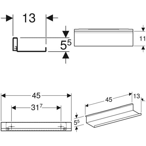 Geberit iCon wall shelf 45 cm 502.326.01.3