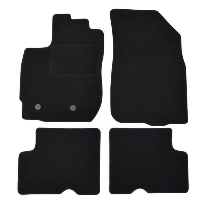 Tapis De Sol Noir Velours - J&J Automotive - Dacia 2014-2017 - Sur Mesure - Antidérapant - Imperméable
