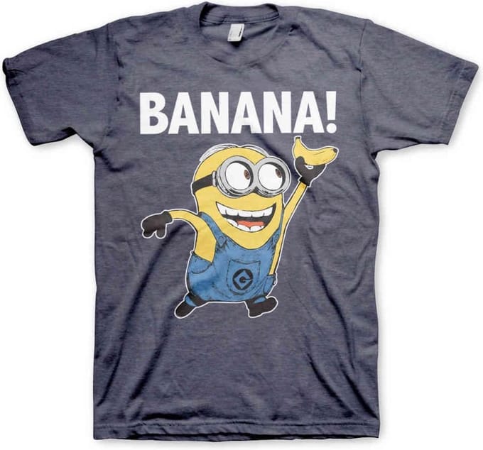 Minions Heren Tshirt -S- Banana! Blauw