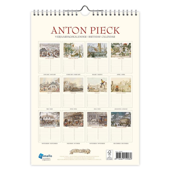 Anton Pieck A4 Het Veerhuis Verjaardagskalender