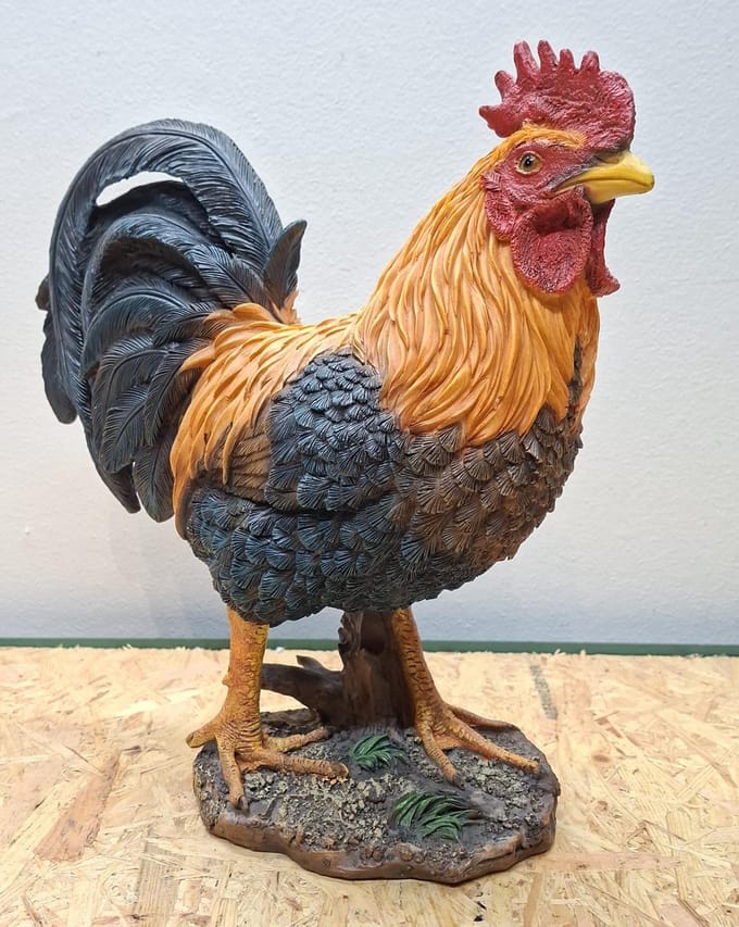 Prachtige Decoratieve Haan beeld - Polystone - 35 cm Hoog- polyresin -Decoratie - Woonaccessoires