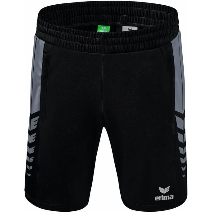 Erima Six Wings Worker Short Heren - Slate Grey / Zwart | Maat: M
