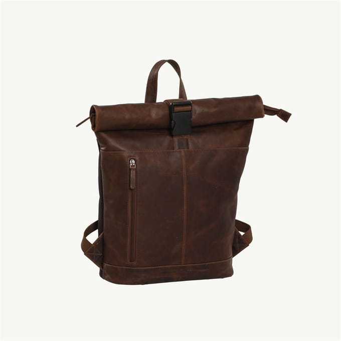 Daniel Ray Port Lincoln Leren Rolltop Laptoprugzak XL - Cognac